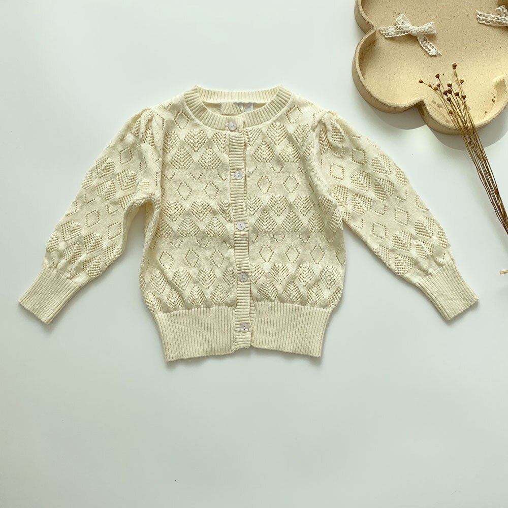 Cárdigan de punto para niñas pequeñas, suéter con agujeros para primavera y verano, AA5778, 2022