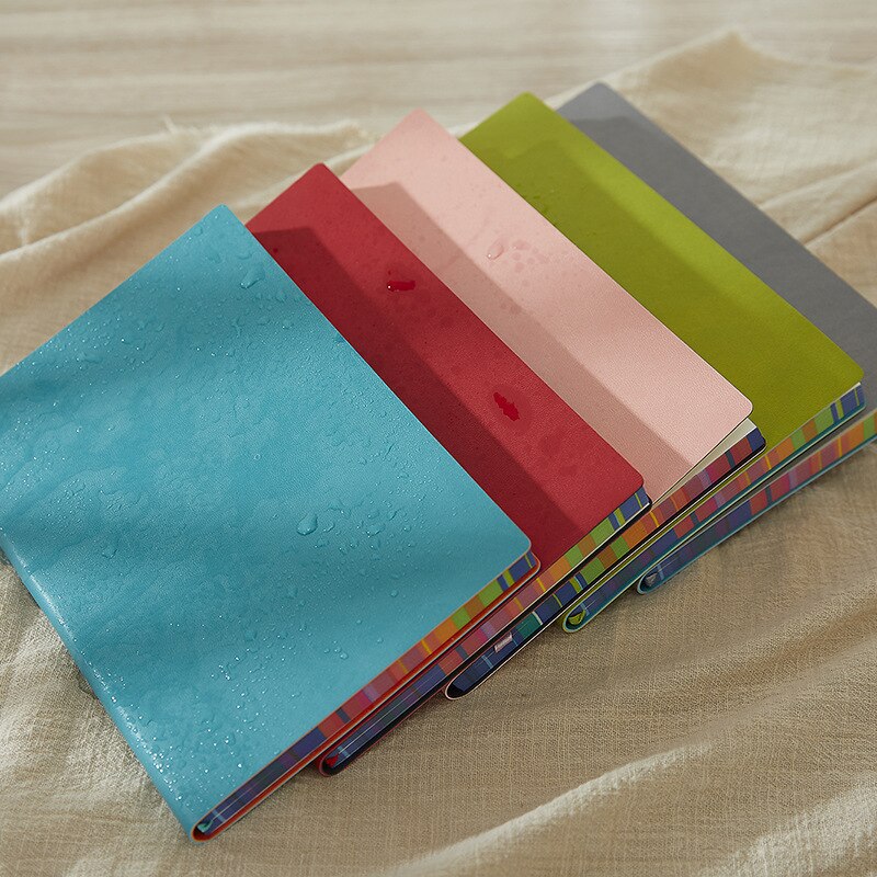 Grid Notebook Grid Rainbow Edge Journal Waterproof PU Skin Thickened Notepad Notebooks and Journals Planer