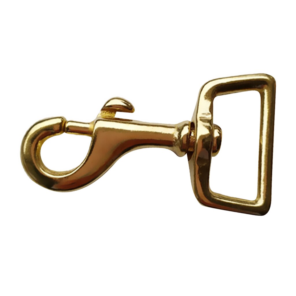 Solid Brass Square Eye Swivel Bolt Snap Hooks Pet Buckle Trigger Clip Clasp Dog Horse Lead Keychain (Gold)