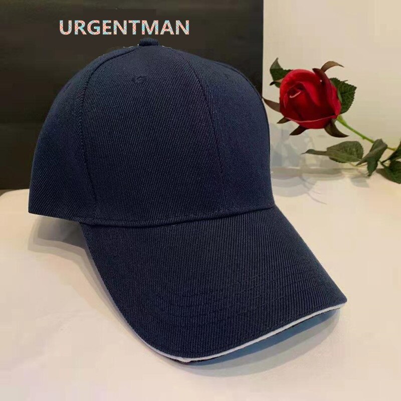 Unisex 6 Panel Cap Casual Acrylic Plain Baseball Cap Adjustable Hats For Women Men Hip Hop Cap Streetwear Dad Hat: Navy Blue