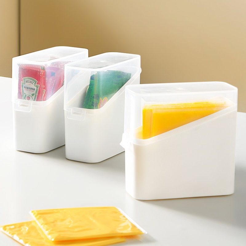 Osthållare lufttät matförvaringsbehållare med lock stor kapacitet skivor osthållare kylskåp doft transparent organizer