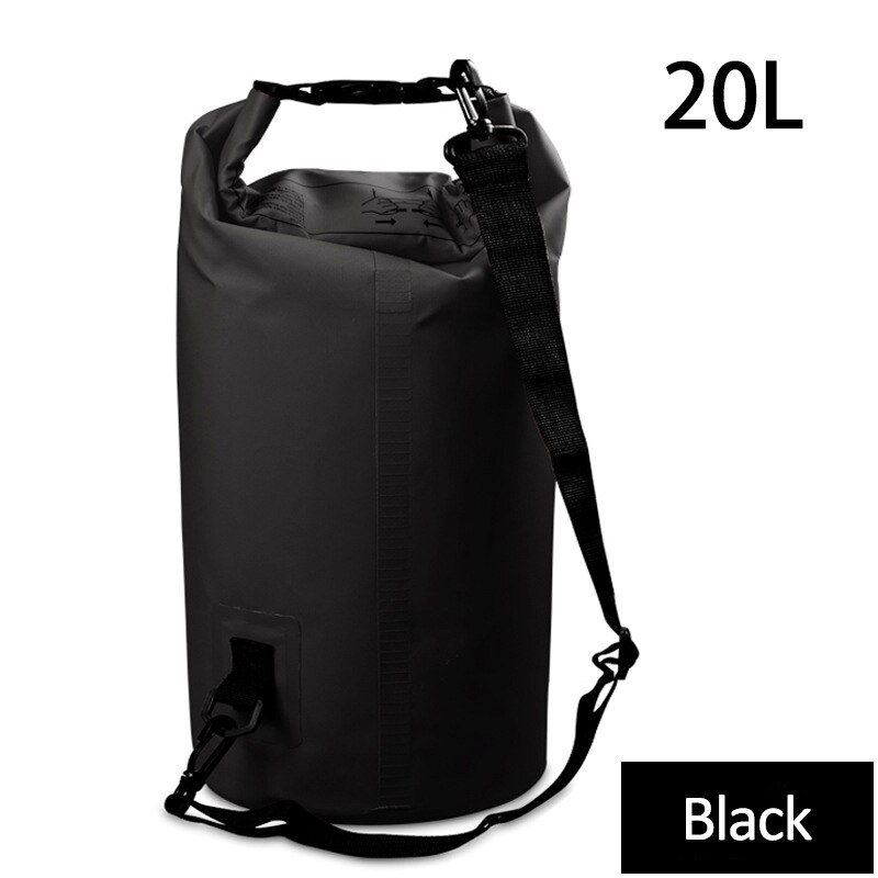 2L-20L Waterproof Dry Bag Pack Sack Swimming Rafting Kayaking River Trekking Floating Sailing Canoing Boating Water Resistance: 20L  Black