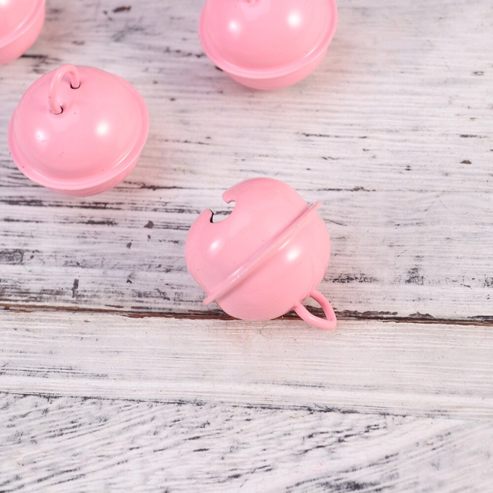 50 Stuks 22Mm Gekleurde Geschilderd Jingle Bells Metal Ronde Mini Bells Sieraden Ornamenten Kerst Decor Gebruik Hangers Voor Party christm: Pink