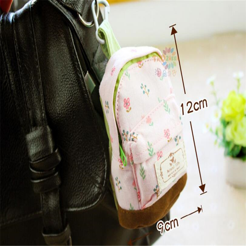 Nette Mini Leinen Rucksack Keychain Kleine Tasche Schlüsselanhänger Frische Farbe Geldbörse Für Frau Tasche Anhänger Kinder Spielzeug