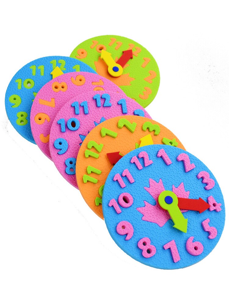 Baby DIY Manual Eva Clock Toys Math Game Cognitive Digital Clock Toys Teaching Aids Kids Puzzle Toys For Teaching Kindergarten