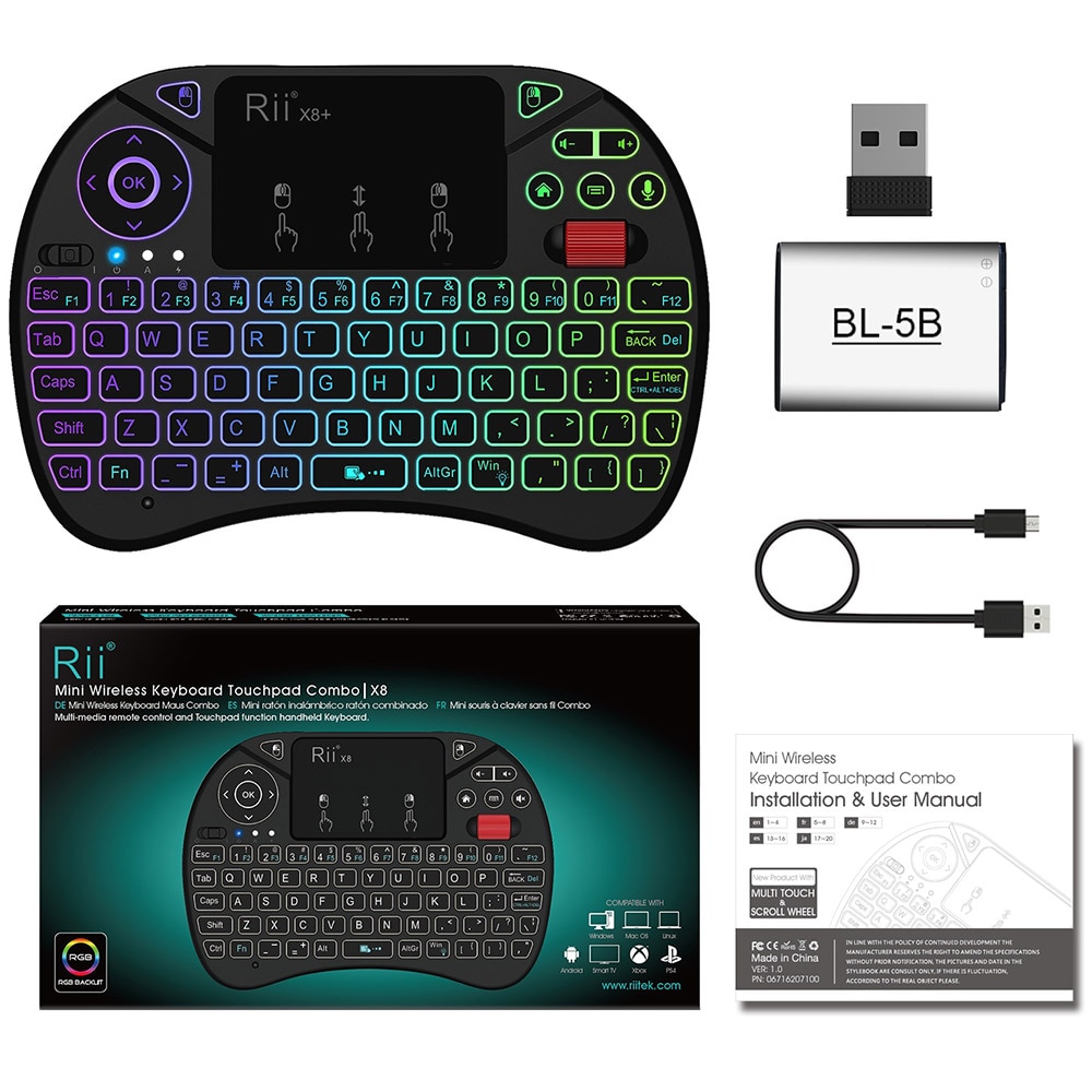 Rii X8 Plus 2.4GHz Wireless Air Mouse Keyboard with Touchpad mini keyboard teclado bluetooth kbs