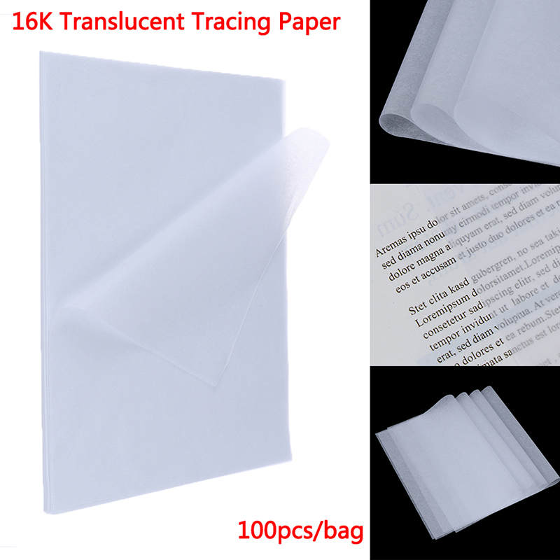 Papel de calco translúcido para caligrafía, 100 Uds., hojas de dibujo para escritura, suministros de papel para oficina, 270x190mm