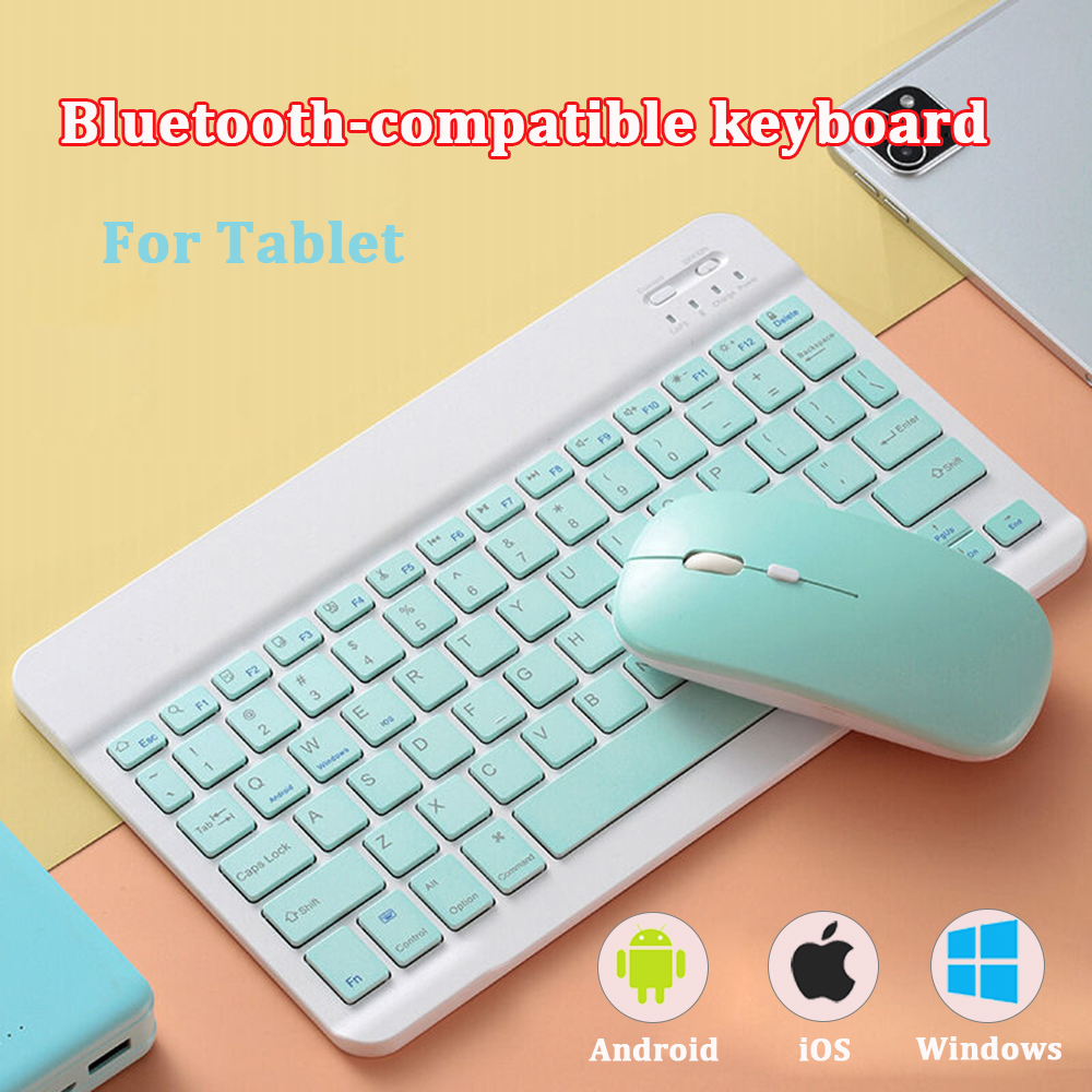 10 Inch Draadloze Toetsenbord En Muis Voor Ipad Xiaomi Huawei Tablet Mini Bluetooth-Compatibel Toetsenbord Voor Computer Telefoon Laptop