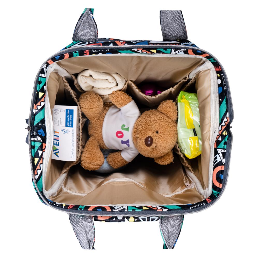 Nar Baby Diaper Bag - Organiser - Faux Leather - Ethnic Patterned - Rainbow Model