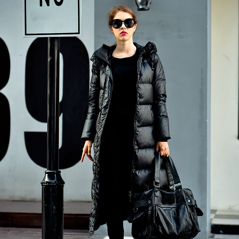Winterjas dames lang dons parka jas losse dikke warme capuchon eendendonsjas dames casual plus size overjas