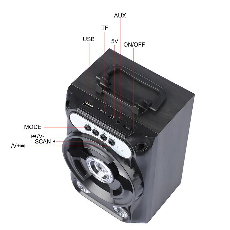 Bluetooth högtalare bärbar stor kraft trådlös stereo subwoofer tunga bashögtalare ljudbox stöd fm radio tf aux usb