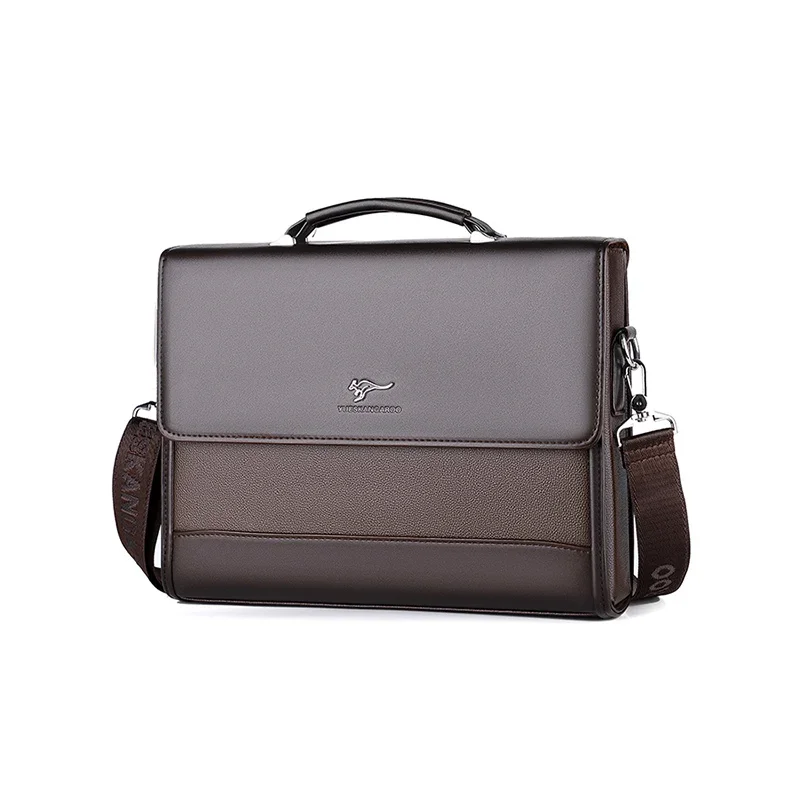 Mannelijke Handtassen Pu Lederen Heren Tote Aktentas Schoudertas Voor Mannen 2022 Laptop Tassen Man Organizer Voor documenten: Brown