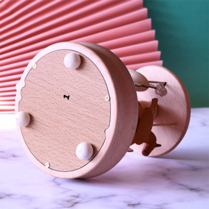 Romantic Carousel Wooden Music Box Rotating Handcraft Collection Home Decorations Christmas Valentine's Birthday Toys J60C