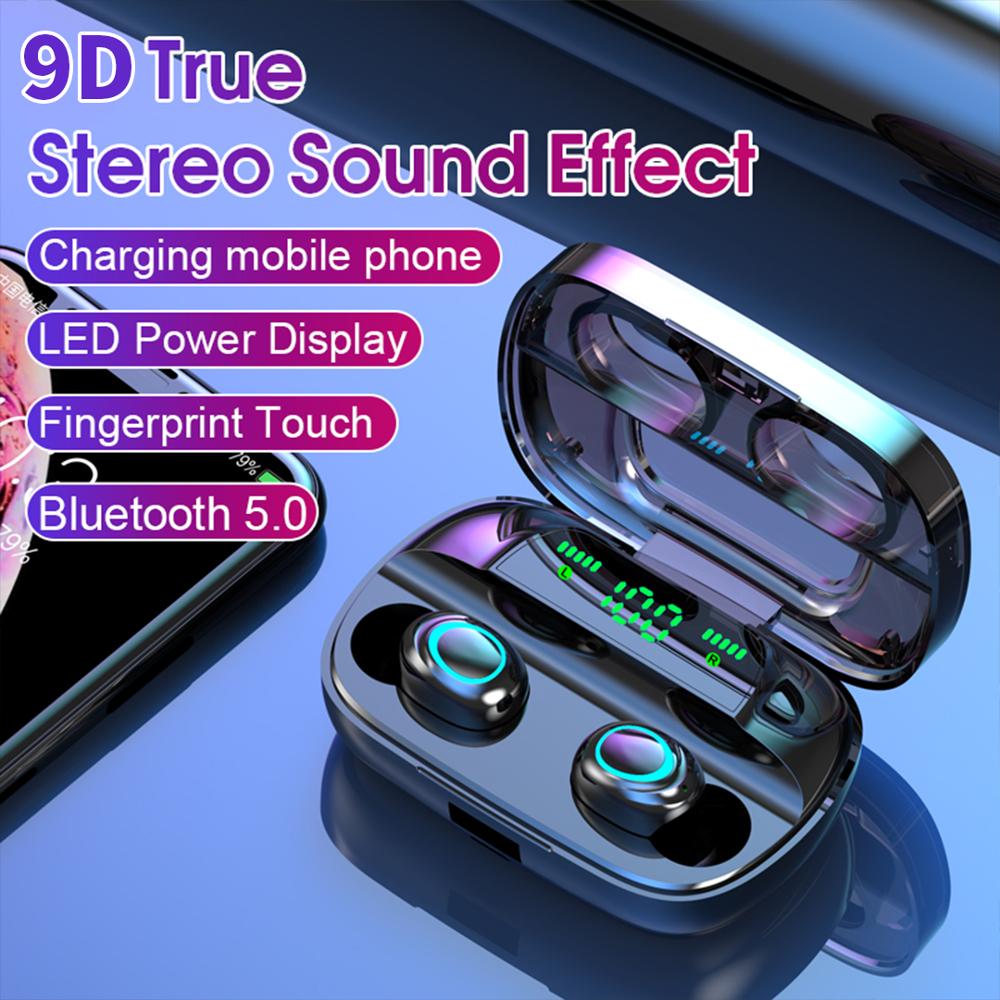 S11 tws bluetooth 5.0 fone de ouvido 3500mah caixa carregamento display led esportes à prova dwaterproof água fones toque redução ruído com microfone