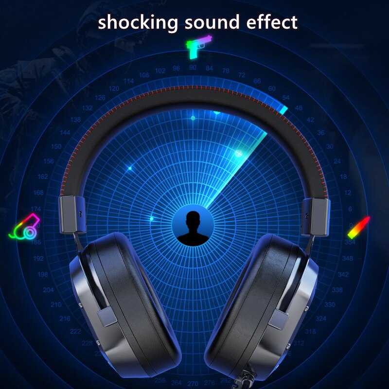 ONIKUMA-K3 gamingowy zestaw słuchawkowy 3.5mm słuchawki przewodowe z głowicą i RGB lampa kolorowa 360 ° Pick up Vioce Micphone na PC Laptop