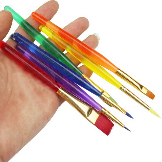 Different Shapes Wolf's fur Paint Brush Set Wooden Handle Gouache Watercolor Oil Painting brush Set Acrylics Art