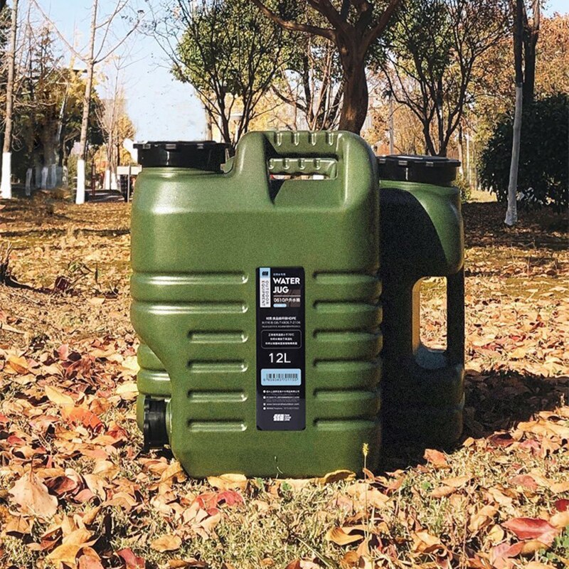 12L/18L Outdoor Water Storage Bucket With Faucet Large-Capacity Water Container On-Board Water Tank for Outdoor Camping Trips