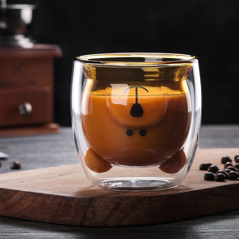 Varmebestandigt glas vandkop dobbelt lag krus med låg drik mælk kaffe juice kopper isoleret kop drikke flaske drikkevarer
