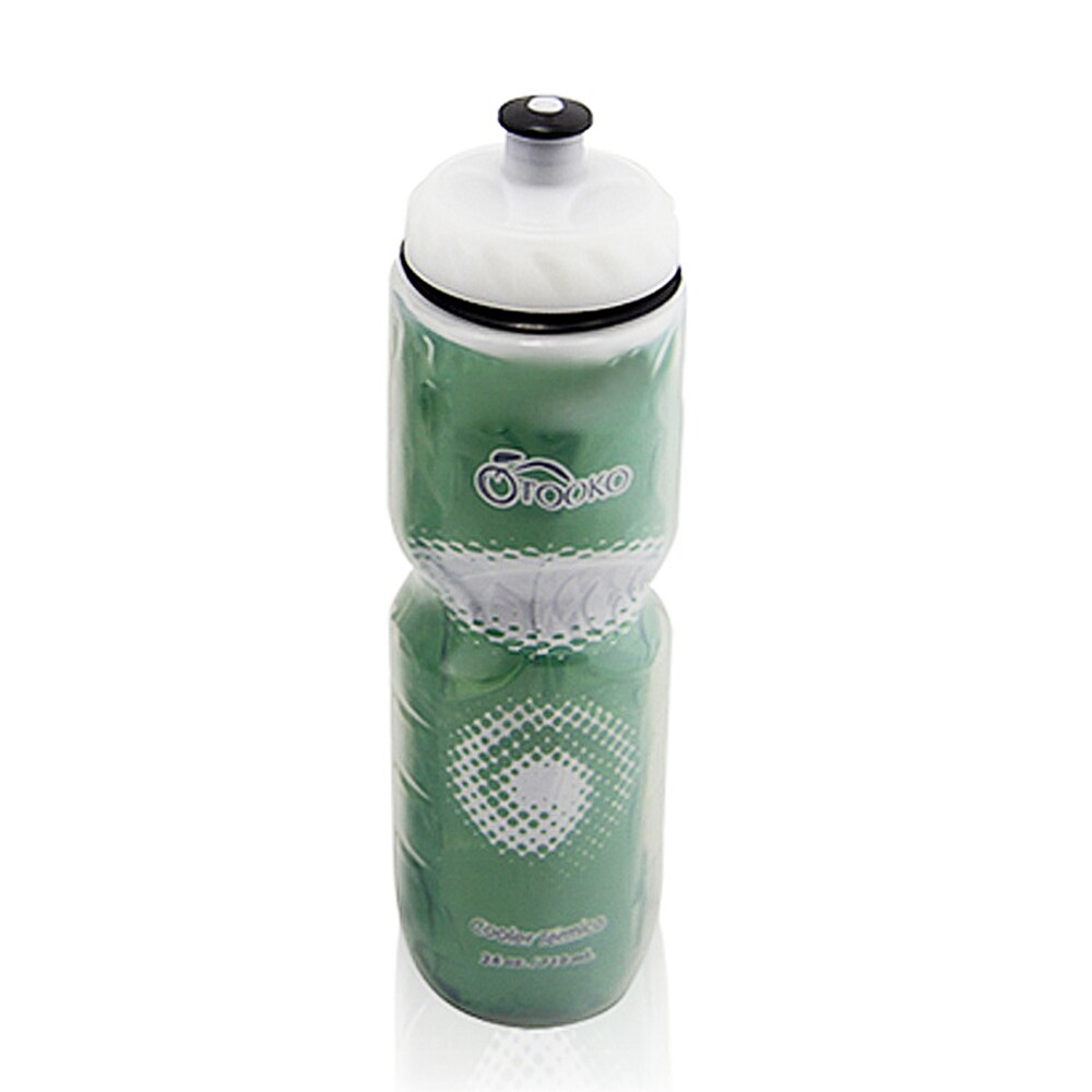 Botella de agua para bicicleta, bote de doble capa de 710 ml, térmica y fría, para exteriores, equipo de ciclismo: green