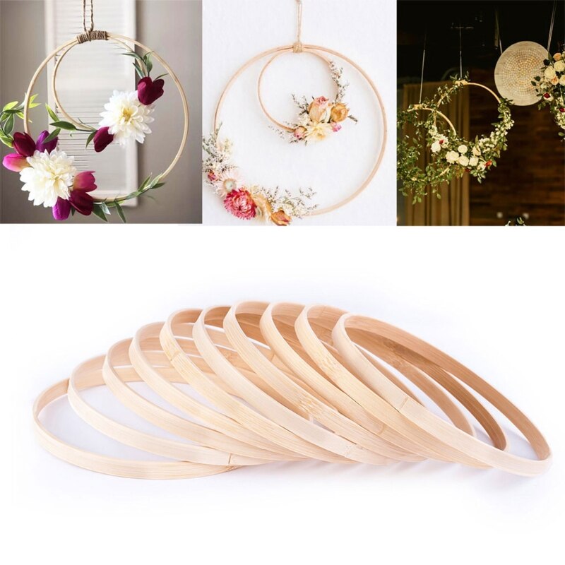 10/15/18/20Cm Macrame Bamboe Hoepel Ambachtelijke Dream Catcher Ring Cirkel Diy Materiaal