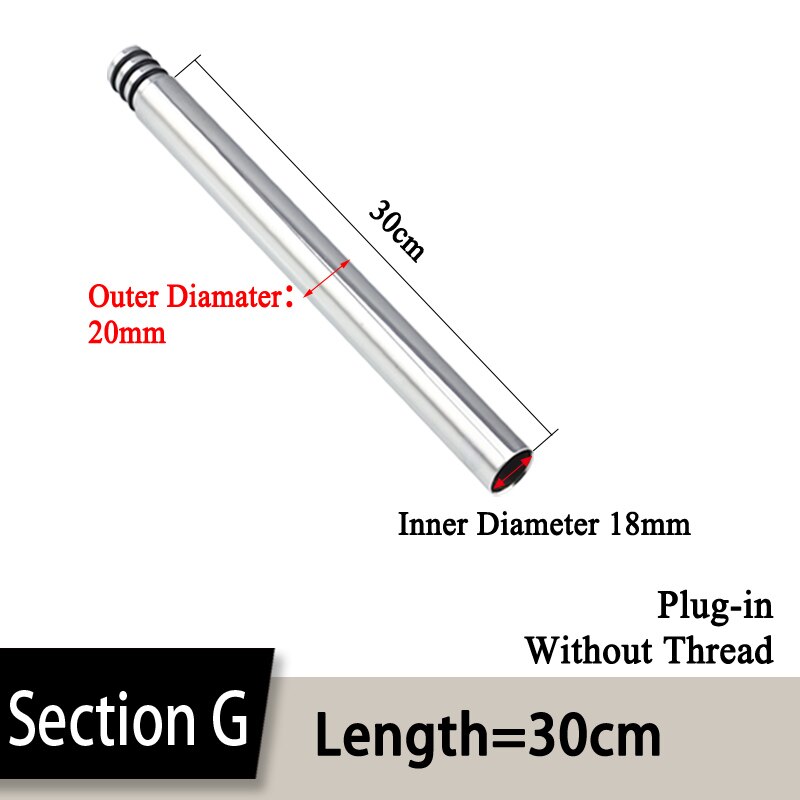 24mm/22mm/20mm 30/40cm Kupfer Überzug/Schwarz Dusche Verlängerung Stange ohne gewinde erhöaufgehängt dusche rohr verlängern Verlängerung rohr: G-Länge30cm
