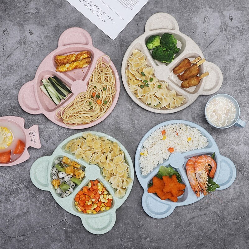 Cute Cartoon Baby Feeding Tableware Children Training Bowl With Spoon Fork Chopsticks Infant Kids Feeding Dinnerware MBG0531