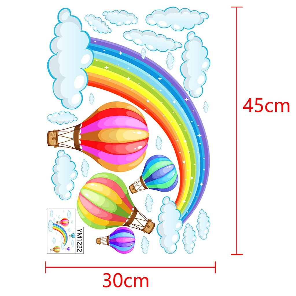 Cartoon Regenboog Patroon Muurstickers Home Decoratie Cartoon Muurstickers Verwijderbare Voor Kinderen Kamers Grafiek Nursery Decor Muur Ar