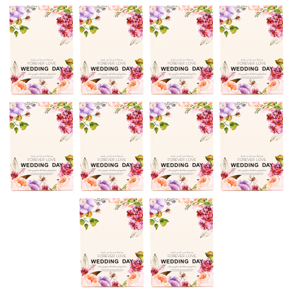 10pcs Table Cards Flower Printing Name Cards Place Cards Wedding Party