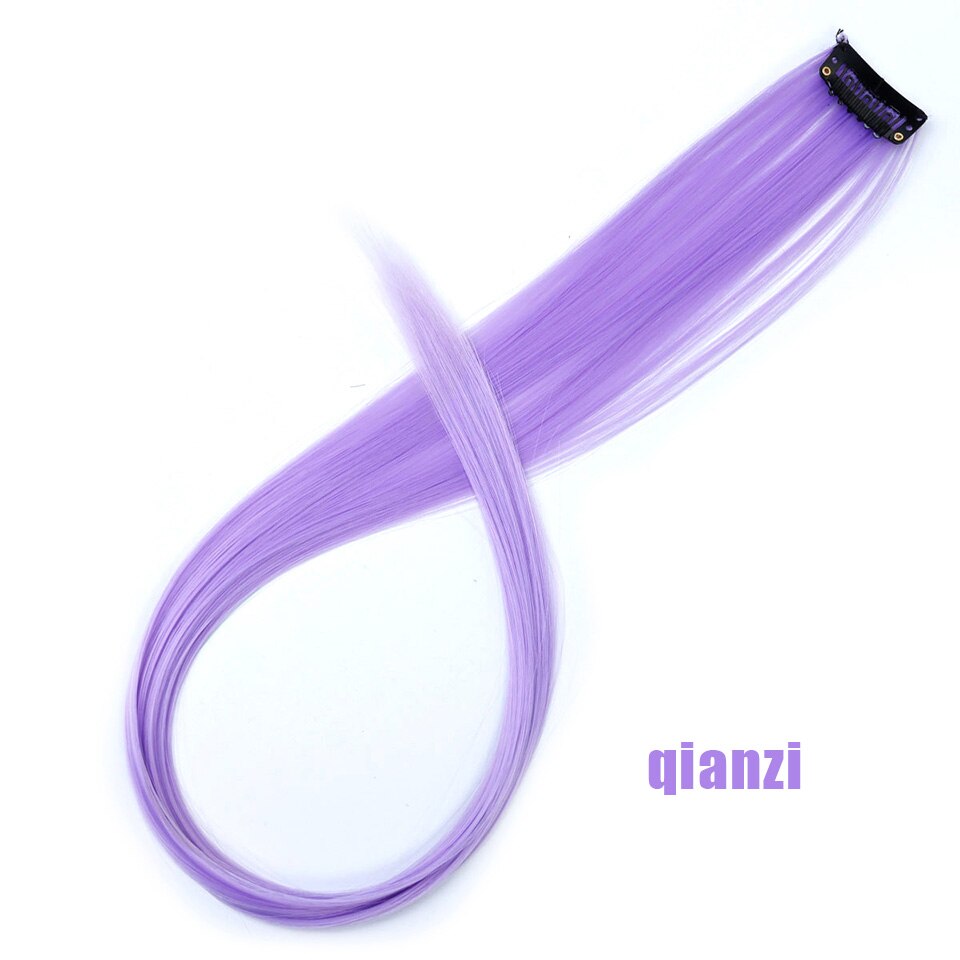 Wszystkie długie proste włosy spinka robić przedłużania włosów w podświetleniu tęczowe włosy smuga różbyć winnym syntetyczne pasma włosów na klipsach