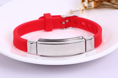 1 Uds. Personaliza las pulseras de identificación del bebé de los niños del acero inoxidable del timón del silicón suave: A