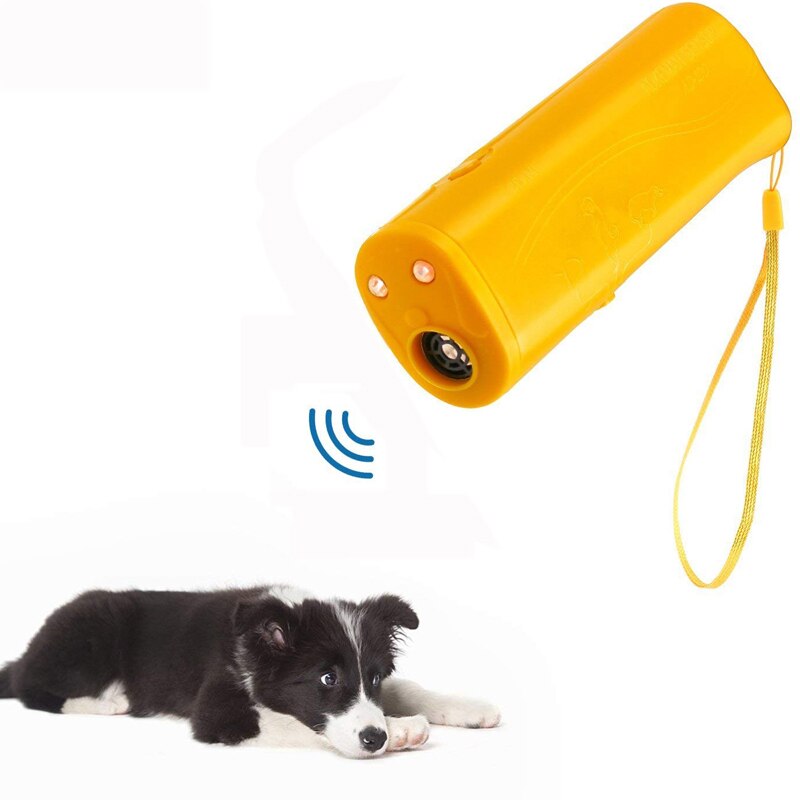 Haustier Hund Repeller Anti Rinde Hund Ausbildung Gerät 3 in 1 LED Ultraschall Hund Aufhören Zu Bellen Trainer Ohne Batterie
