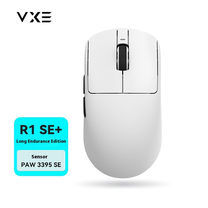 In Stock ATK Vxe Dragonfly R1 Se Gaming Mouse E-sports Long endurance PAW3395 Non porous Lightweight Ergonomic Mouse: WHITE