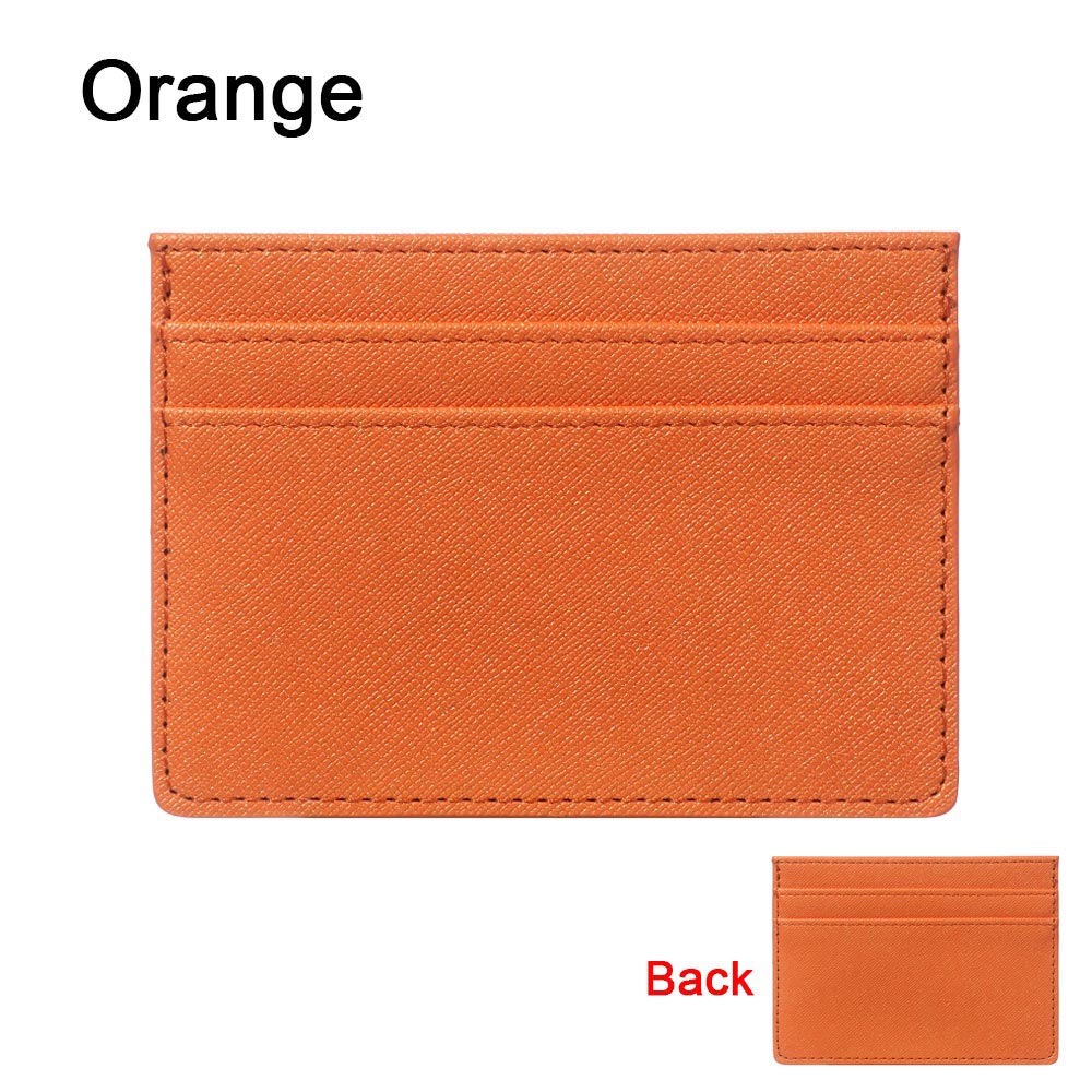 Dubbelzijdig Kaarthouder Slanke Bank Credit Card Id Kaarten Coin Pouch Case Tas Portemonnee Organisator Vrouwen Mannen Dunne Business card Wallet: orange