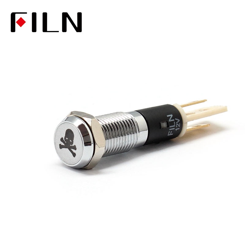 Filn 8mm bil instrumentbræt kranium tag led rød gul hvid blå grøn 12v led indikator lys med lodde fod