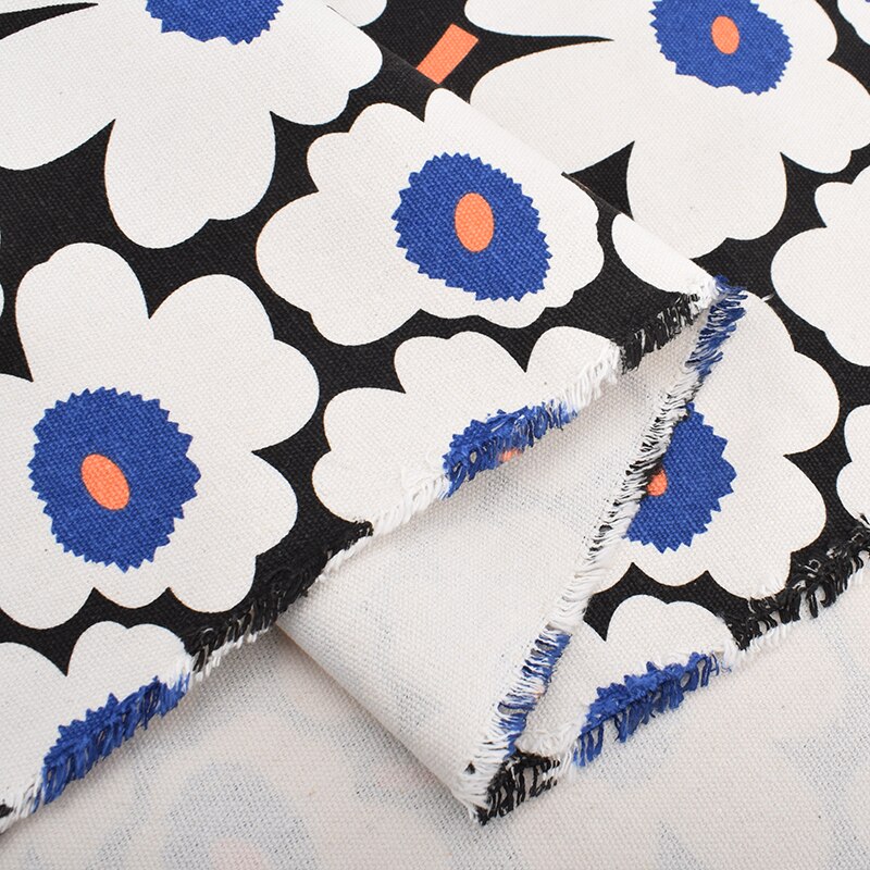 Motifs de fleurs de soleil Six couleurs, tissu en toile de coton, tissu de couture fait main pour sac à rideau de canapé, matériel de décoration de la maison: E 1 piece / 50x145cm