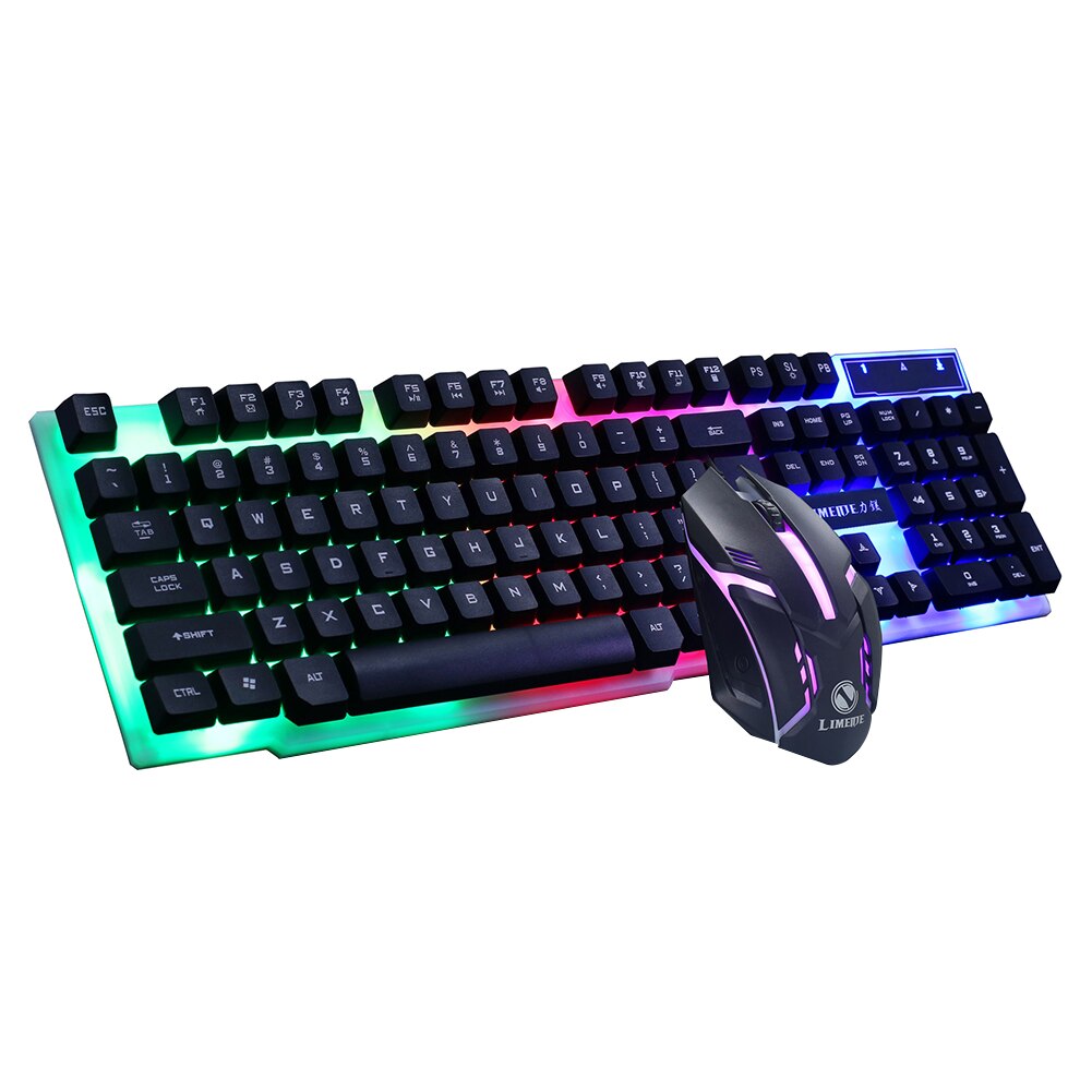 Wired Keyboards Touchpad Inalambric USB Wired 104 Keys RGB Backlight Mouse Keyboards Combos for Office Gamer: Black