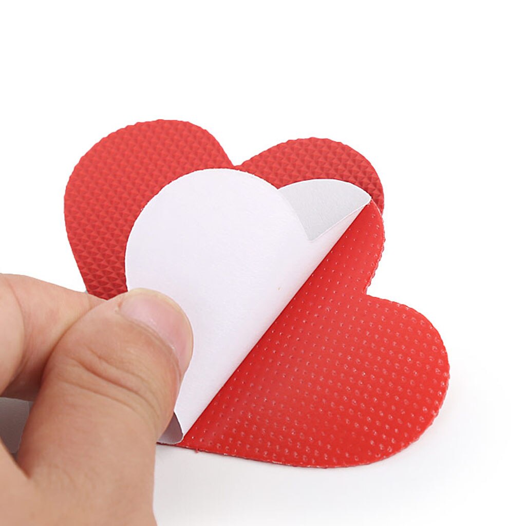 Protectores de suela de zapato antideslizantes para mujer, almohadillas de agarre a prueba de deslizamiento, corazón rojo, 6 pares