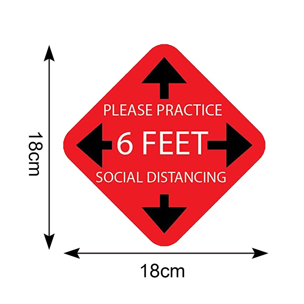 1PC Waterproof Social 6 Feet Distancing Floor Decal Outdoor Ground Sign Sticker for Grocery Stores Market Safety Distance Decals