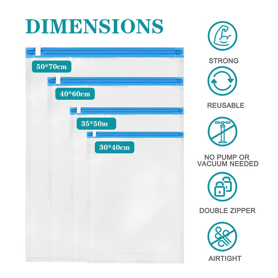 Sac de rangement sous vide transparent multi-usages, nécessaire de voyage, sacs d'emballage à Compression pour vêtements, gain d'espace, anti-poussière