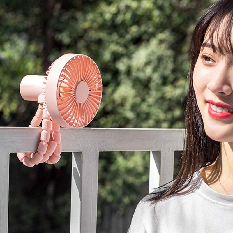 Portable Fan,3 Speed USB Rechargeable 1800MAh Battery Powered Clip Fan with Flexible Tripod for Room Stroller Bike Car