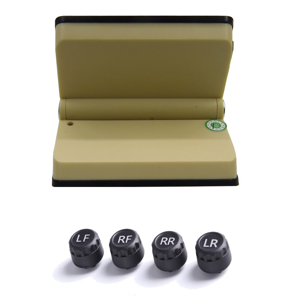 TPMS Solar Tire Pressure Monitoring System 4 External Sensor Car Security Alarm Folding Tire Pressure Monitor System: Beige