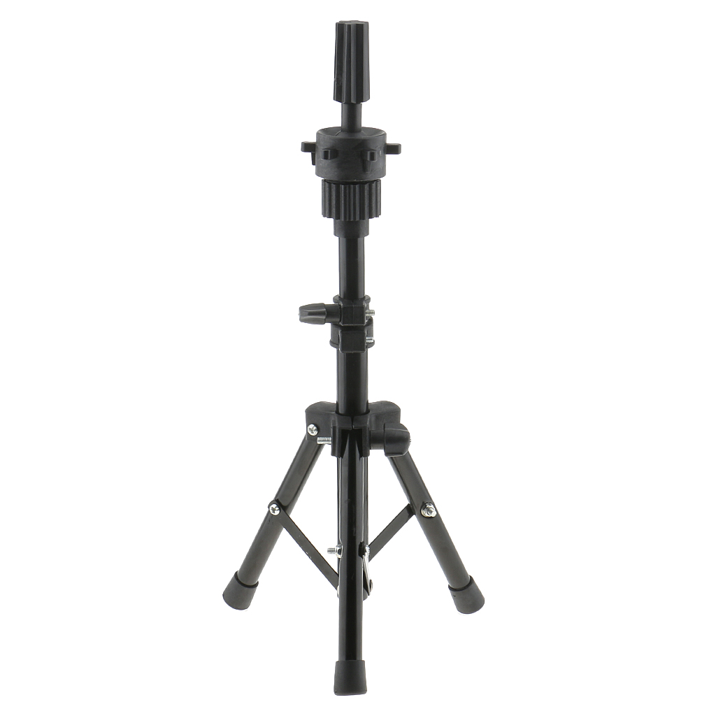 Support de perruque réglable trépied tête de Mannequin tête prothèse support de poupée supports modèle coiffure formation outil de coiffure: Black 21.26inch