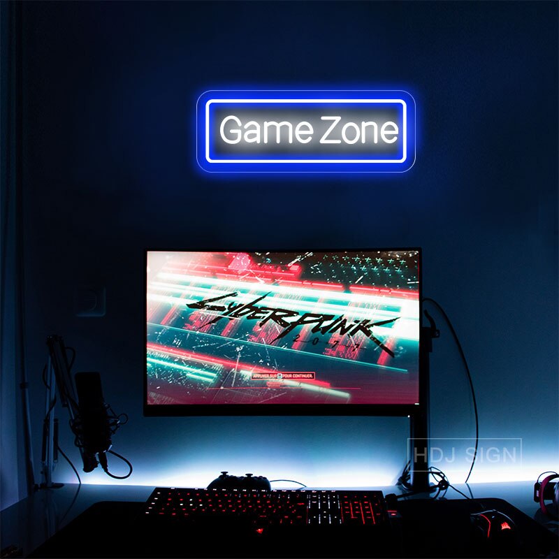 ZPL – panneaux de jeu au néon pour décoration murale, panneau lumineux LED pour chambre à coucher, Bar, Club, fenêtre, salle de jeux, fête d&#39;anniversaire, pour garçons: red