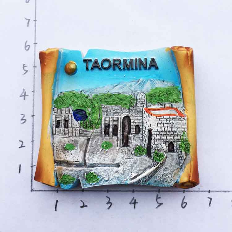 Italien roma colosseo køleskab magnet magnet souvenir harpiks håndværk dividere magnetiske køleskab klistermærker boligindretning samling: Taormina