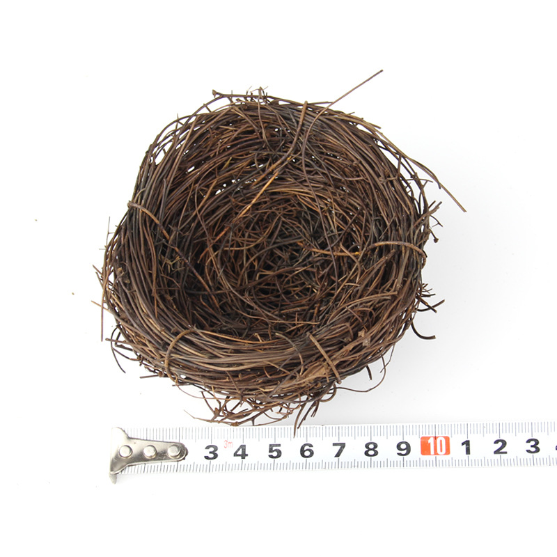 Nido de Pájaro de ratán Natural de estilo Vintage, nido Artificial para jardín, ornamento hecho a mano, Nido de Pájaro de Pascua, suministros DIY de vid artesanal: 10cm Bird s Nest