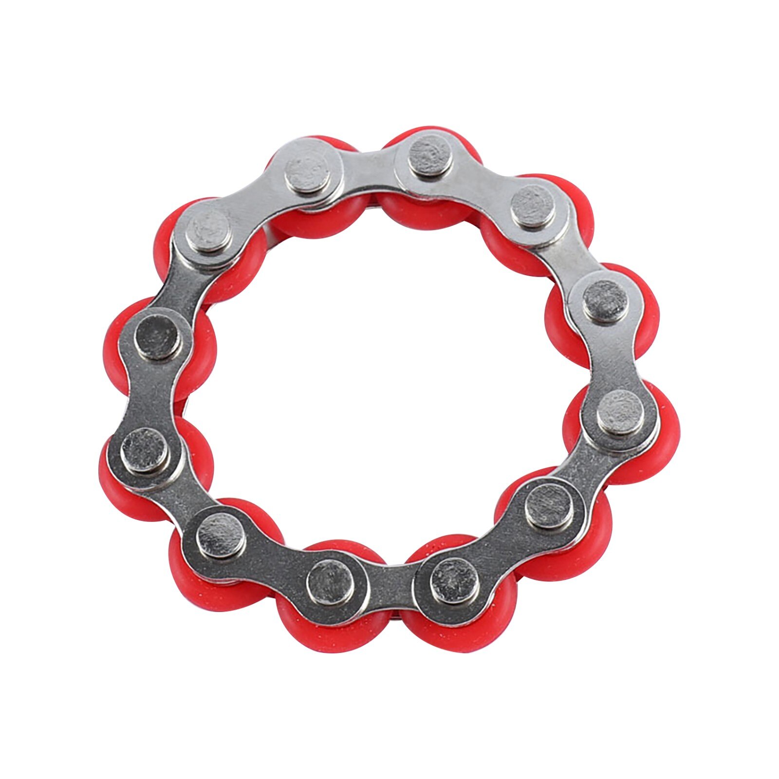 Fietsketting Stress Relief Speelgoed Autisme Stress En Angst Relief Speelgoed Kids Adult Roestvrij Sleutelhanger Keten Decompressie Speelgoed: Red 