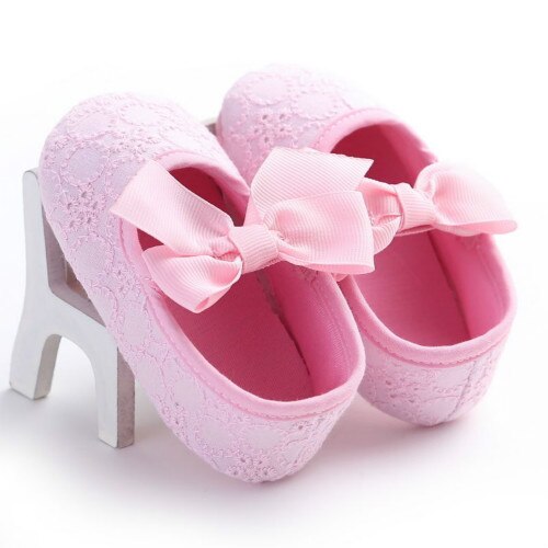 Cute Infant Baby Toddler Kids Girls Crib Shoes Bow Outdoor First Walkers Prewalker Baby Shoes 0-18M: Pink / 0-6 Months