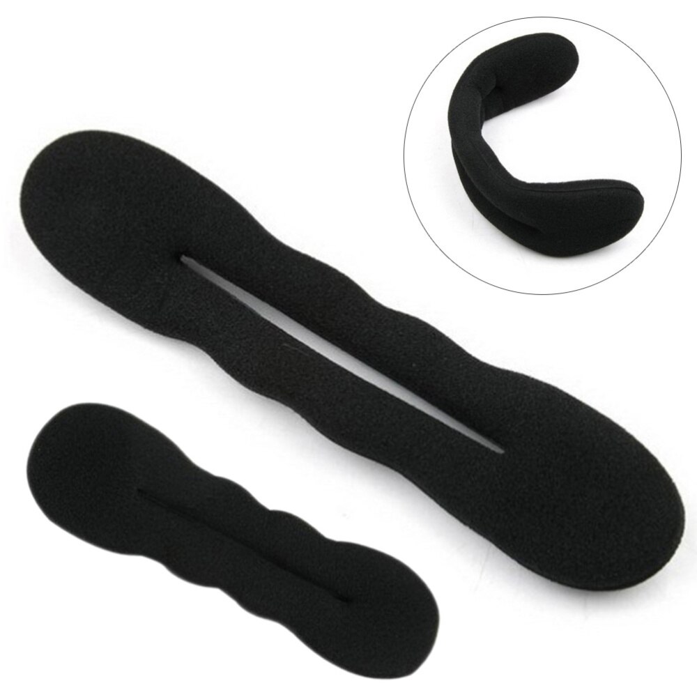 4pcs Donut Maker Ponytail Bun Twister Tie Spong Strong Holder Hair Styling Tool 2 Large and 2 Small: Black 2