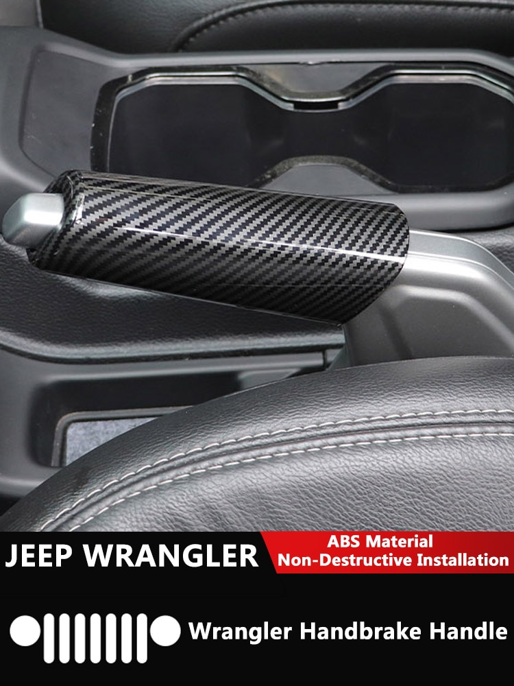 Qhcp Auto Handrem Cover Handrem Versieringen Covers Abs Carbon Fiber Stijl Voor Jeep Wrangler Jl Interieur accessoires