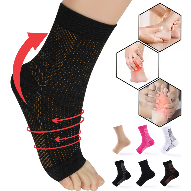 S-2XL chaussettes à bout ouvert hommes cheville Compression pied protéger ange manches talon soutien de la voûte plantaire soulagement de la douleur chaussettes de sport chaudes femmes chaussettes